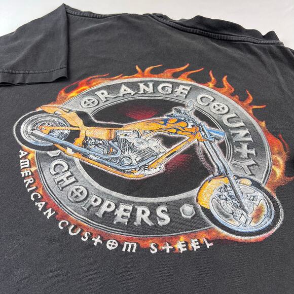 Orange County Choppers Y2K Faded Black Biker T-shirt men's size Medium - Picture 5 of 8